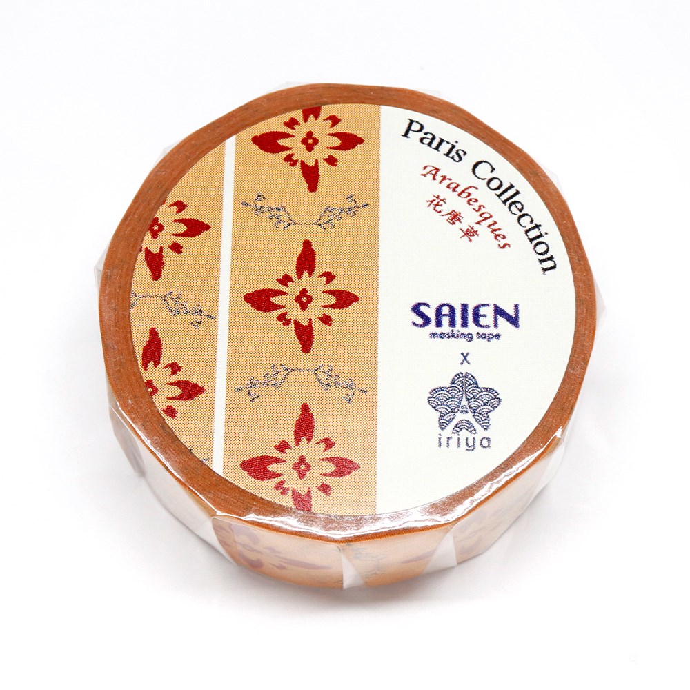 SAIEN Washi Masking Tape, Hana Karakusa Floral Scrolls