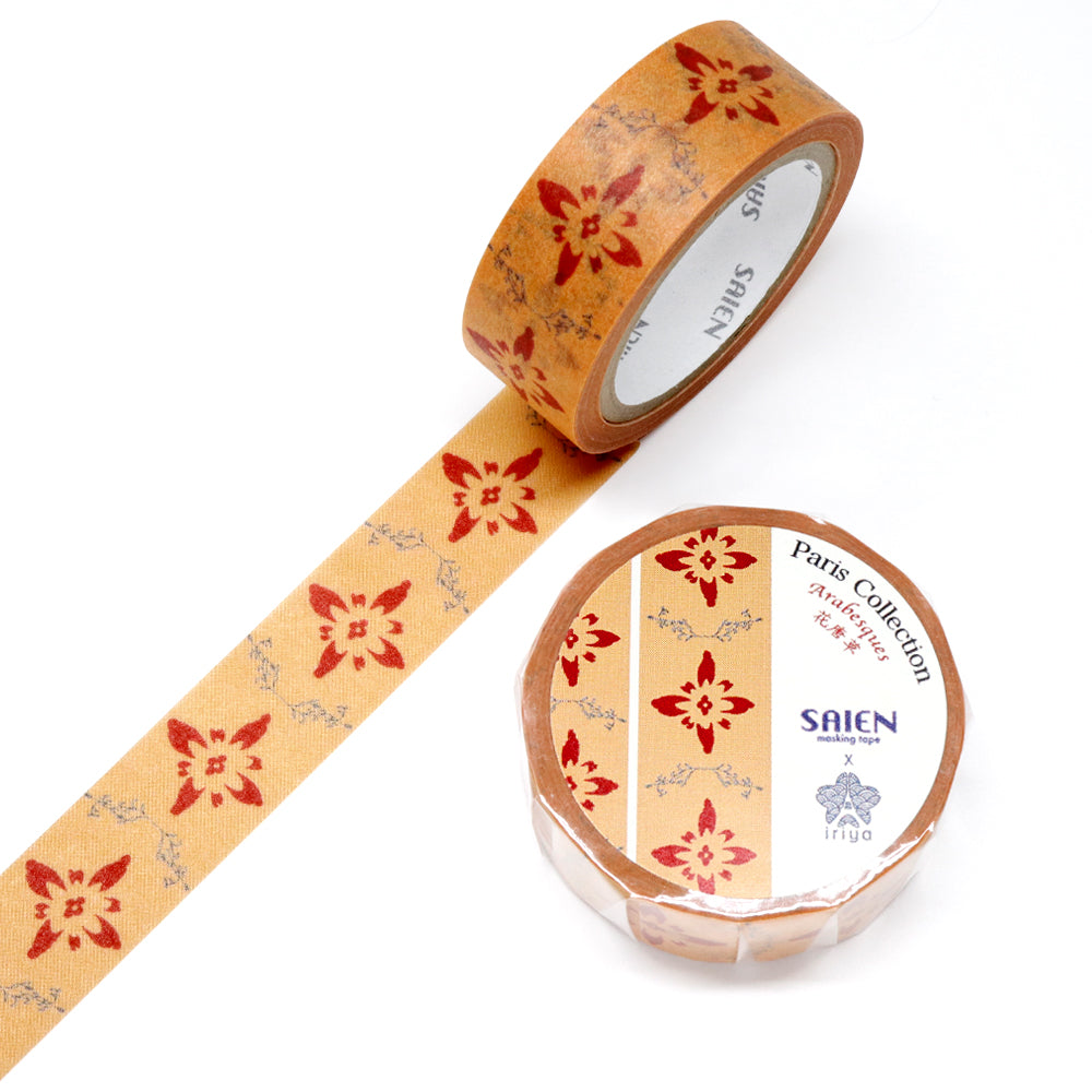 SAIEN Washi Masking Tape, Hana Karakusa Floral Scrolls — product image 3