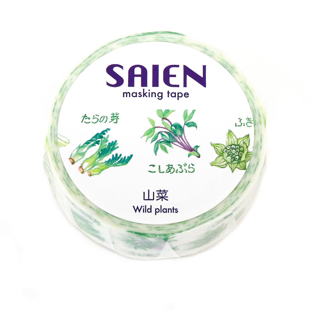SAIEN Washi Masking Tape, Sansai Wild Vegetables
