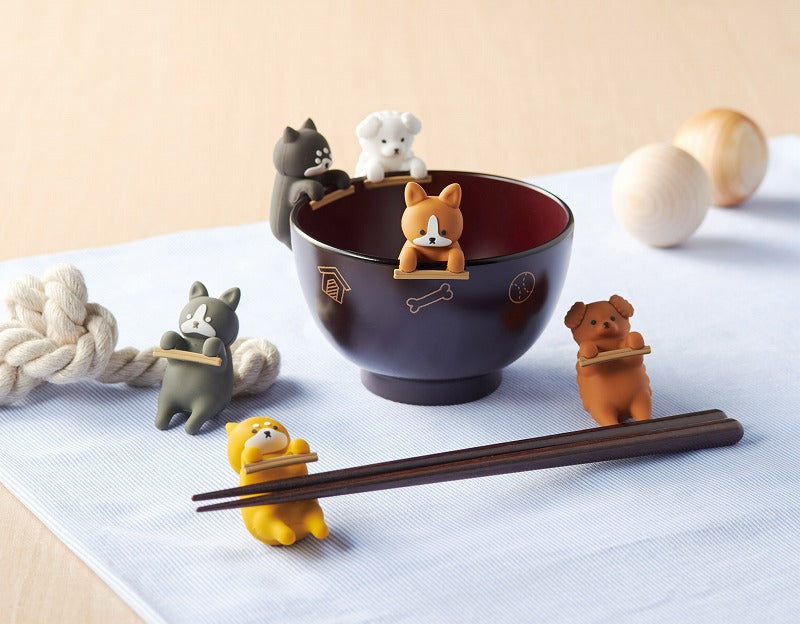 Shiru-wan Dog Soup Bowl and Chopstick Rest Set Shiba Inu — product image 5