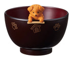 Shiruwan Soup Bowl and Chopstick Rest Set, Brown Poodle