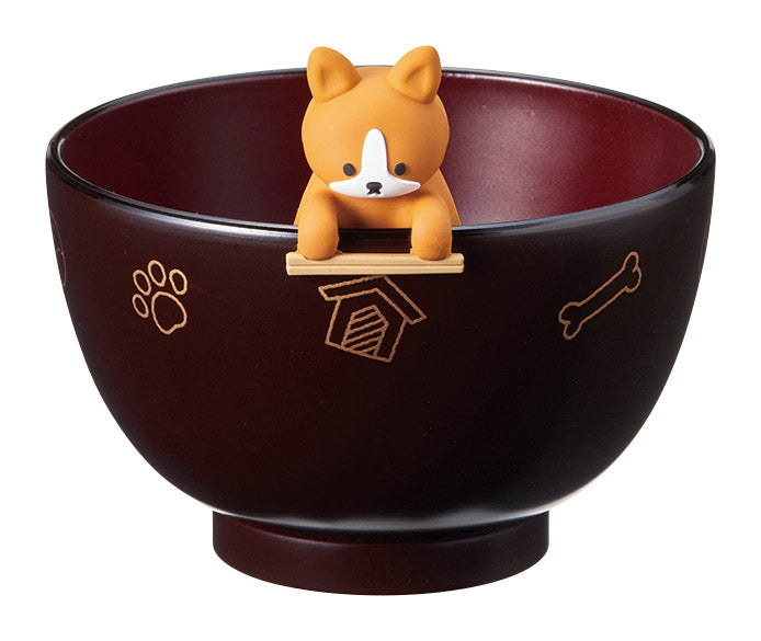 Shiruwan Soup Bowl and Chopstick Rest Set, Corgi