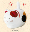 Solar Swaying Sitting Cat Chirimen Calico
