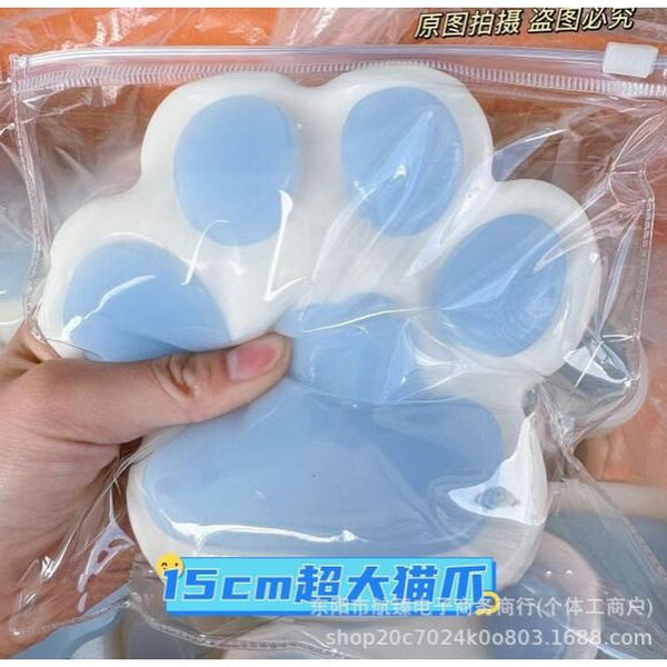 Jumbo Cat Paw Squishy — Blue (15cm)
