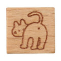 Shironeko White Cat Butt Wooden Rubber Stamp (Made in Japan)