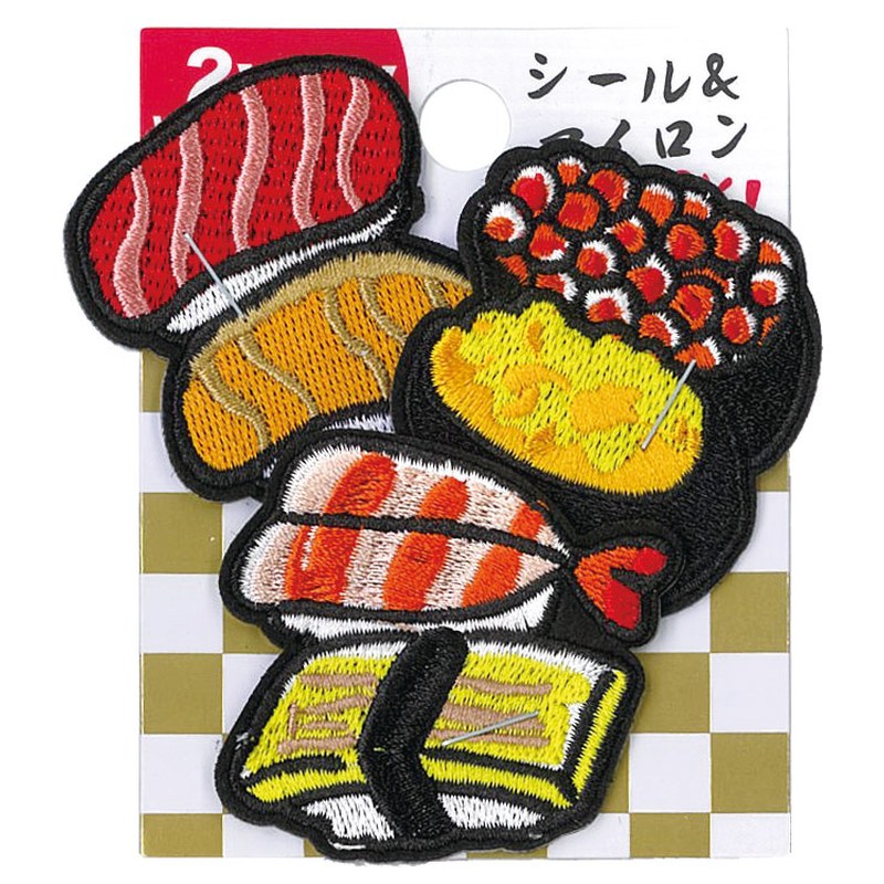 Sushi Embroidered Sticker Patch (2-Way, Assorted Designs)