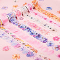 Floral Blossom Washi Sticker Roll (50 stickers, 7 designs)