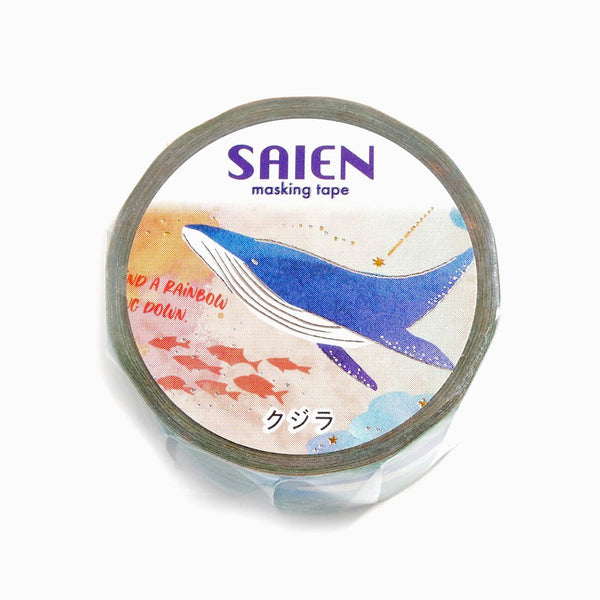 Marine Life Washi Tape — Whale (Gold and Silver Foil)
