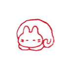 Wood-Handled Mini Stamp, Curled-Up White Cat — product image 3