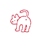 Wood-Handled Mini Stamp, White Cat Bottom — product image 3