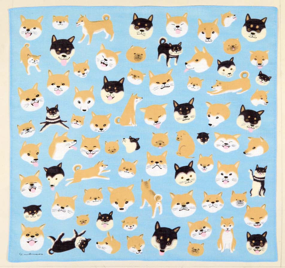 Yoko Matsumoto Handkerchief, Shiba Inu Galore