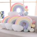 Pastel Rainbow Sky Throw Pillow (Shooting Star / Cloud / Moon)